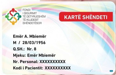 Download Albania Mandatory health care insurance fund health card Photoshop template